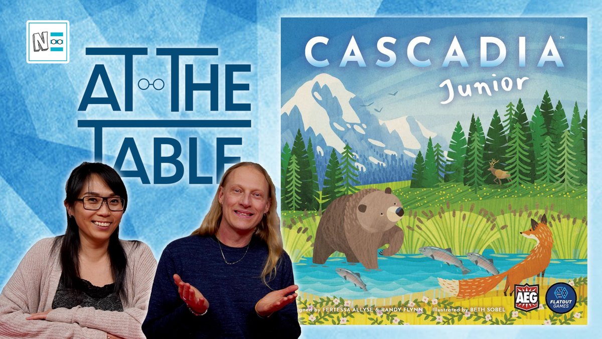 Thenerdshelves's tweet image. At the Table @JudieBrookhart and I play Cascadia Junior from @FlatoutGames and @alderac Check it out 😍  youtu.be/IIke3tBDD_c 
#wemakefun #boardgames