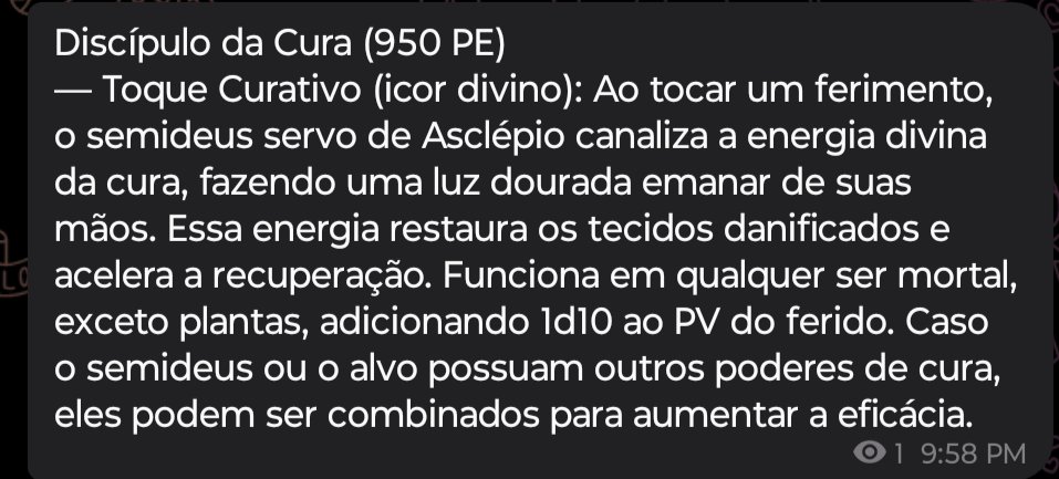 V4MPYRMAKK4N's tweet photo. @DES27ISO @redflamexs @AFR10VIO @HEFILSTO @PER22ELO @NIK17DOR @NIK17PAN @TVHEFESTOAUP @NEM16KAW @chodepsique @DIO12MAX — Tá tudo bem... – Se concentrando, Andalusia pousou a mão bem onde estava a ferida da flechada e, recitando algumas palavras, conjurou seu poder, curando o romano. – Apenas cumprindo minha promessa de te proteger.

14 +09 (agilidade) + 04 (bônus) : 27
11 + 11 (icor) : 22 https://t.co/wv9u8QM0BI