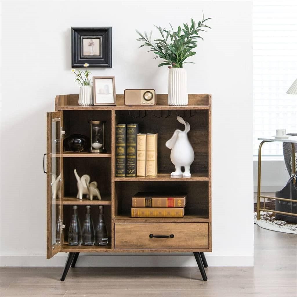 Decor_ByRene's tweet photo. This Mid-Century Modern Sideboard Buffet Cabinet features versatile storage with a removable wine rack and stemware holder, wide tabletop, open compartment, and large drawer. Removing the wine rack provides extra space.

https://t.co/EqrIasz2w9 

#ManCave #BarCart #PortableBar https://t.co/B0PvGUxN92