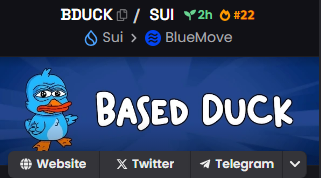 🦆Based Duck is the most based meme that has ever existed on all chains! ⛓️

In 3 hours we reached! ⬇️

• 260+ Holders 
• 100k Marketcap reached
• Cool Website 
• Good community
• #22 on dexscreener

Join the club: t.me/basedduckclub