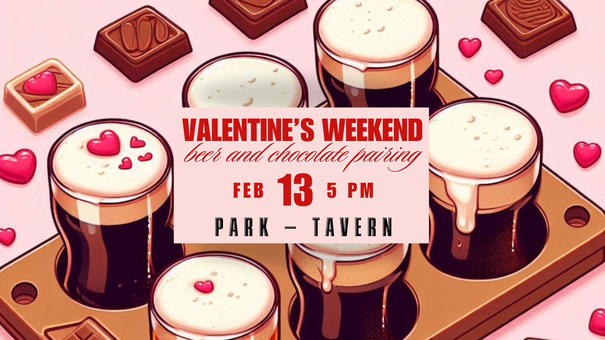 Roses are red, violets are blue, chocolate is sweet, and even better with a brew: ow.ly/mXFu50UKMvw. #parktavernsp #severnapark #parklife #drinklocal #eatlocal
