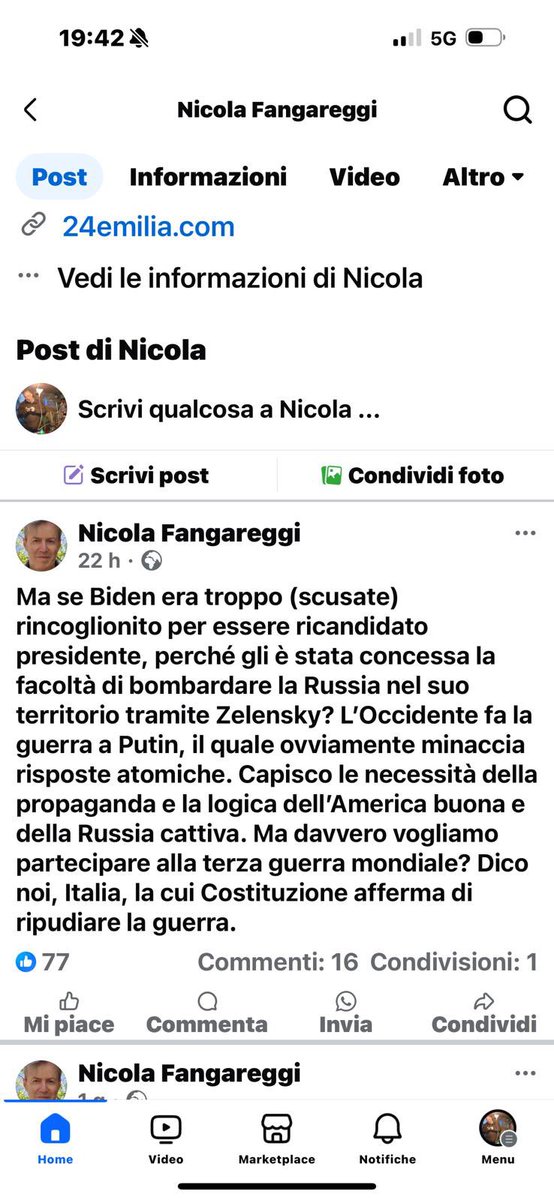 MaxColoretti's tweet photo. @micheleboldrin Mi ha bannato alcune settimane fa perché gli avevo commentato questo post https://t.co/winxLGHnEJ