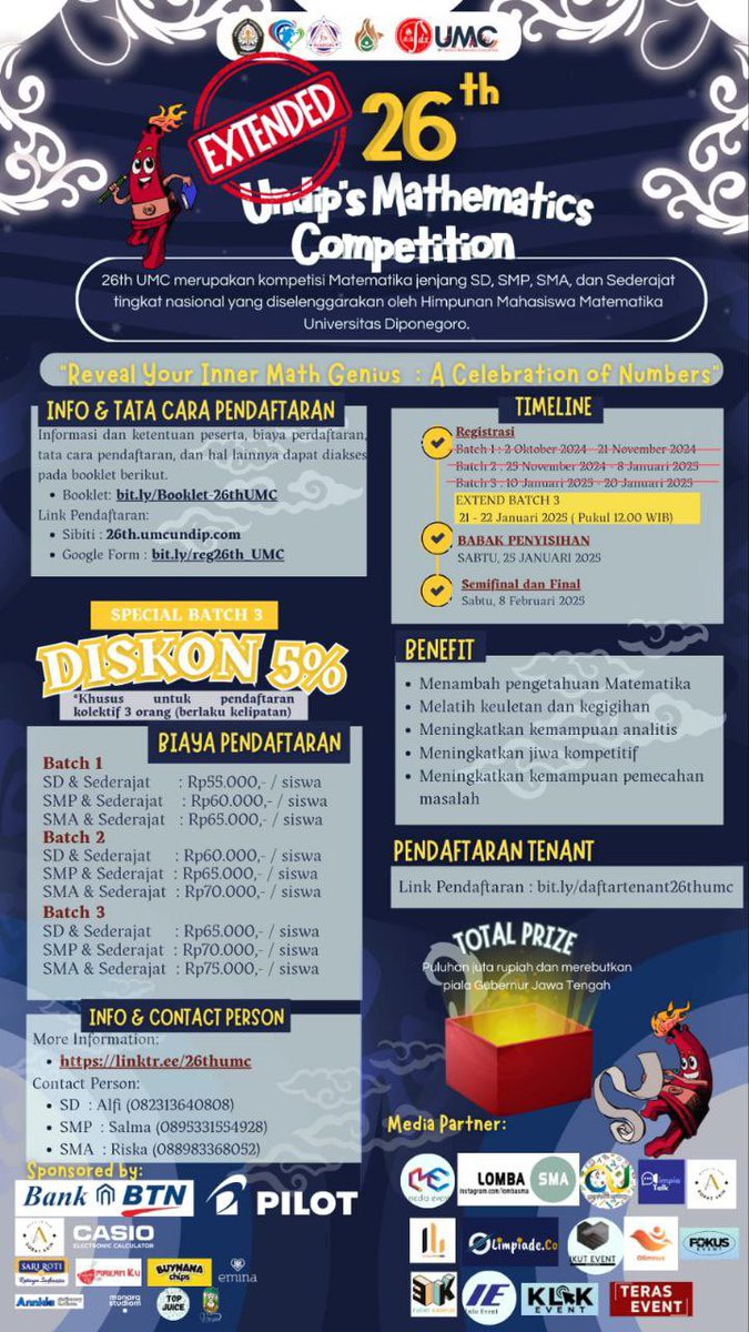 UNDIP's Mathematics Competition tweet media