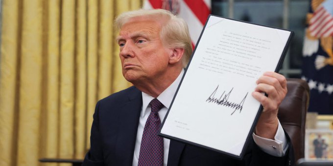 MillaKaroll's tweet photo. Donald's Trump first day in office on Monday was marked by a huge list of executive orders. See some of the most talked about highlights. https://t.co/5dLFOcKSWl