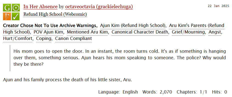 grackielechuga's tweet photo. Fic Update | In Her Absence
I rewrote one of my deleted works
#refundhighschool #ajunkim #arukim
https://t.co/nxc1c91yiJ https://t.co/8dhSN9JdtF