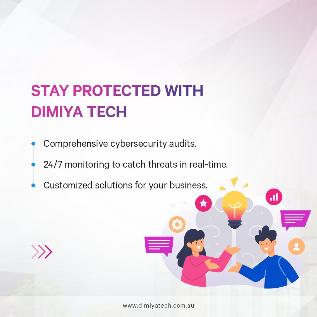 DimiyaTech's tweet photo. New year, new cyber threats.

AI-driven attacks, identity-based risks, and supply chain vulnerabilities are on the rise.

Is your business ready?

Stay protected in 2025 with DIMIYA Tech.

Visit us
🌐 https://t.co/xgMXIjKIlv
✉️ info@dimiya.com.au 
📞 +(61) 03 9880 2008 https://t.co/1oay5WXif8
