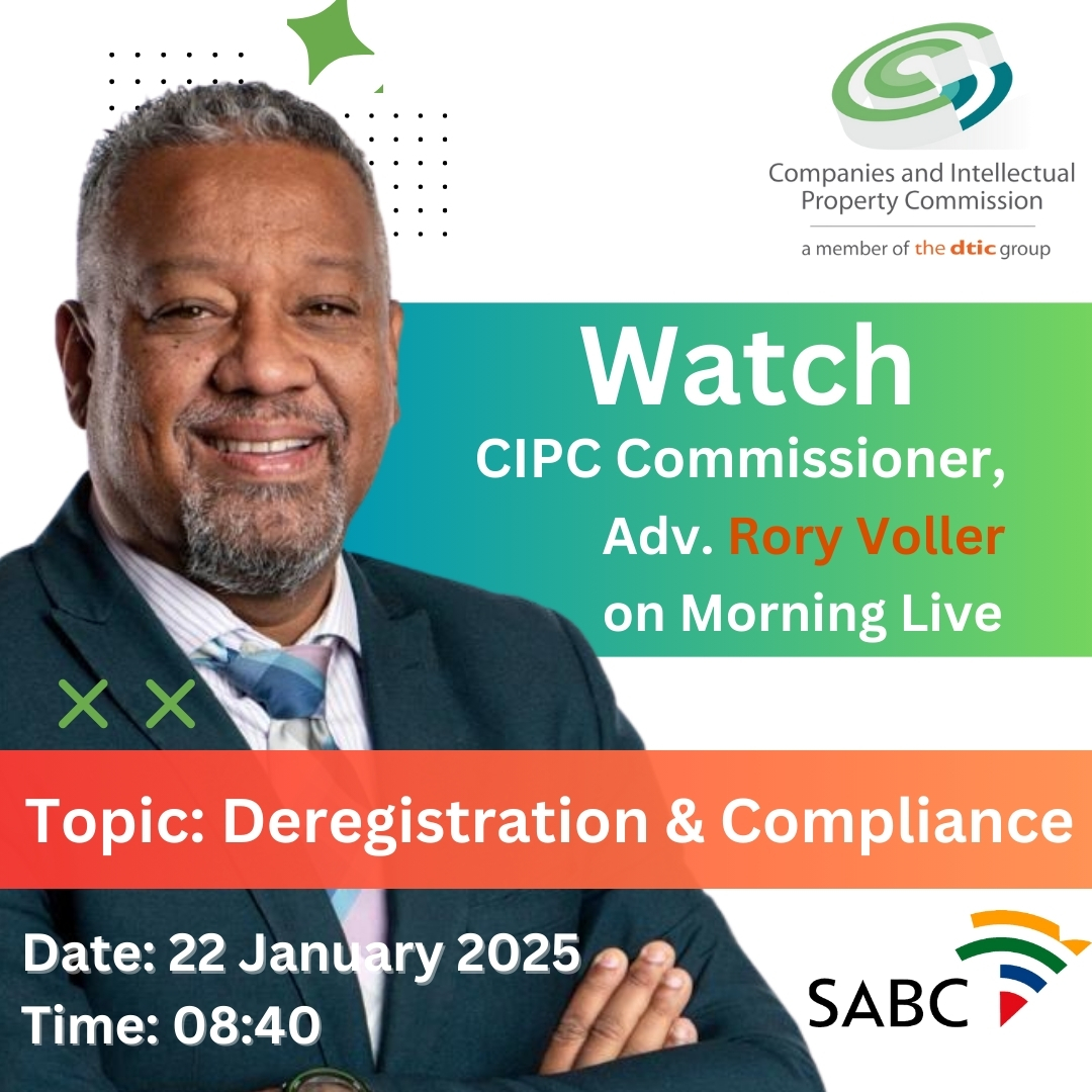 theCIPC's tweet photo. 🚨 Business Owners!
Tune in to Morning Live, Channel 404, 22 Jan 2025, at 8:40 AM. Commissioner Rory Voller will discuss the deregistration of 800k+ companies for non-compliance with the Companies Act.
#cipcupdates #MorningLive #CIPC #Channel404 #Yourbusinessourfocus https://t.co/5z1c1UsfkD