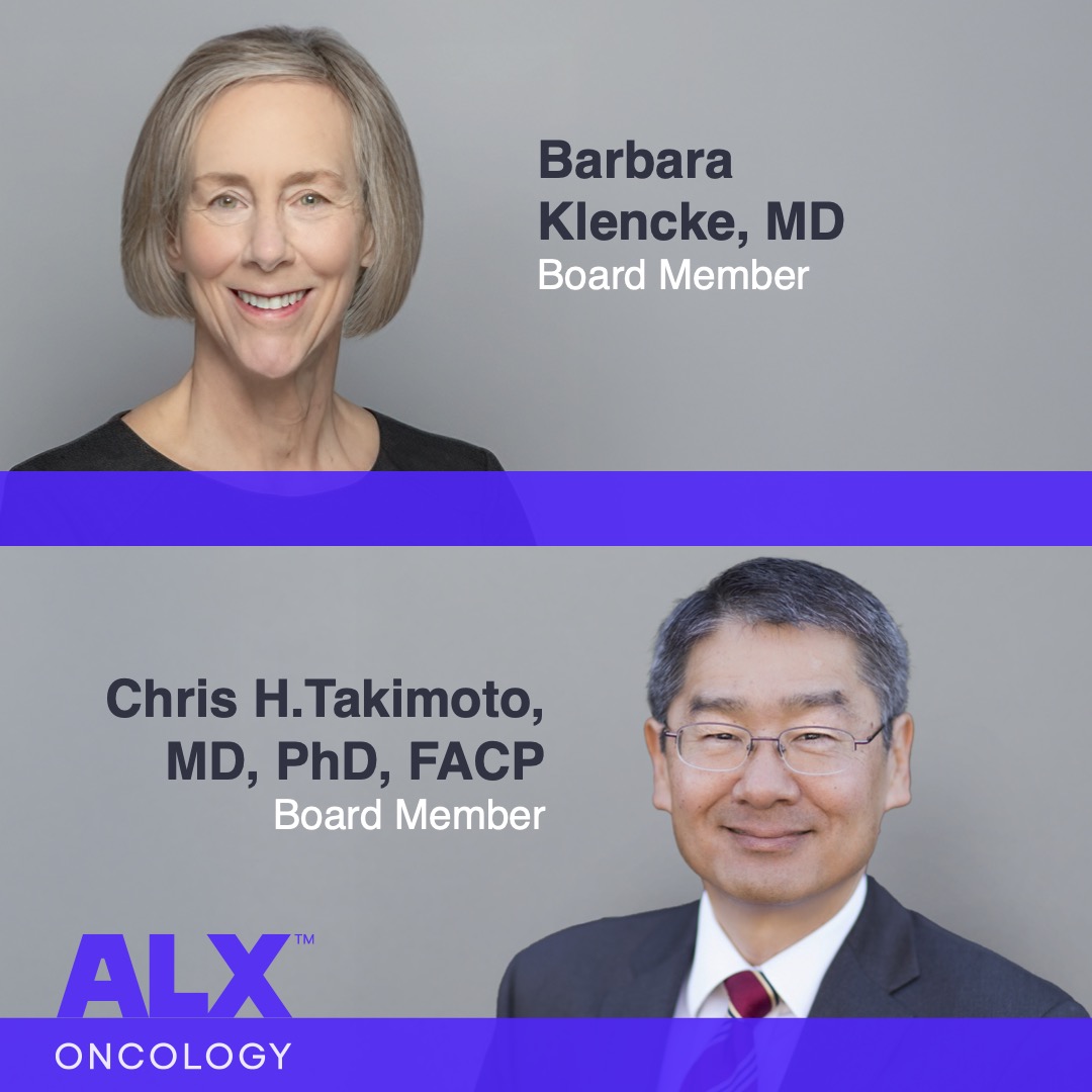 AlxOncology's tweet photo. Today we announced further additions to the $ALXO leadership team and BOD with the appointment of Harish Shantharam as #CFO and addition of seasoned #oncology leaders Drs. Barbara Klencke and Chris Takimoto to our #BOD. Read the release: https://t.co/HhSJLT0Pp9 https://t.co/boIQZYfqUw