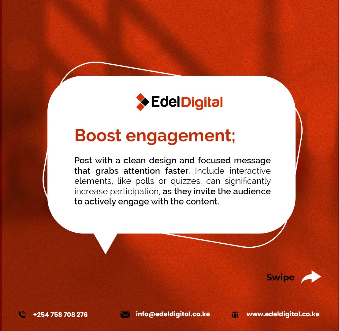 Simplicity isn’t just a choice; it’s the secret to building trust and keeping your audience engaged. Let Edel Digital help you deliver clear, impactful messages. 

📞 +254 758 708 276 
📧 info@edeldigital.co.ke 
🌐 edeldigital.co.ke 

#DigitalMarketing #GrowYourBusiness