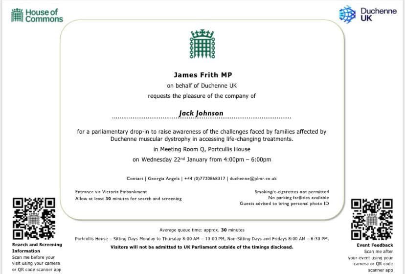 Heading to Parliament to meet our MP’s to talk about how important early access to Givinostat is for our UK Duchenne community. 
#TimeIsMuscle