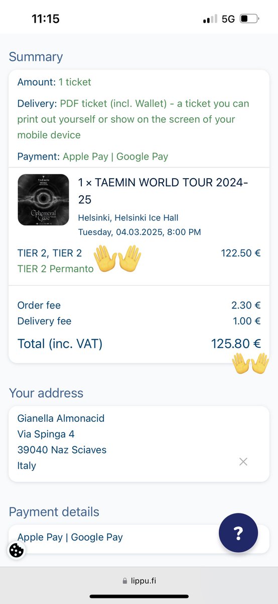 bstbstbstb's tweet photo. Hey guys! I'm currently selling my cat2 ticket for Taemin in Helsinki! #Ephemeral_Gaze #TAEMIN https://t.co/4Su5OT845i
