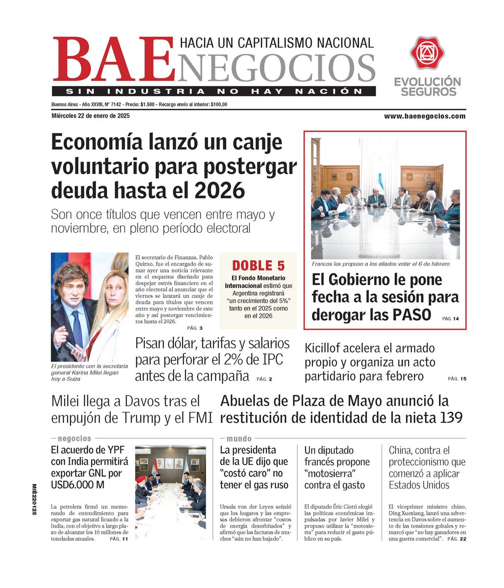 WalterVerst's tweet photo. #BuenDía y #BuenMiércoles para todos!!!
A continuación, las portadas de los diarios de hoy #Miércoles 22/1/2025 #22deEnero #22Ene2025 #22E..

#BAE 
#ElCronista https://t.co/54IgkjHtDF