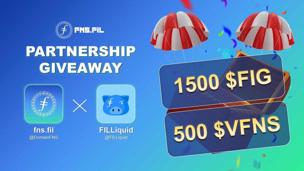 fns.fil (@domainfns) on Twitter photo ๐ข Token Giveaway Alert! ๐๐๐
๐ To celebrate our partnership with <a href="/FILLiquid/">FILLiquid</a> ,we've airdropped lots of $VFNS to $FIG holders!
๐ Missed our last campaign?
๐ No worries! NEW #Giveaway event is live now!โจ
๐ 1500 $FIG +500 $VFNS
๐ 20 WINNERS
๐ฐ How to enter:
1๏ธโฃ Follow ๐ข Token Giveaway Alert! ๐๐๐
๐ To celebrate our partnership with <a href="/FILLiquid/">FILLiquid</a> ,we've airdropped lots of $VFNS to $FIG holders!
๐ Missed our last campaign?
๐ No worries! NEW #Giveaway event is live now!โจ
๐ 1500 $FIG +500 $VFNS
๐ 20 WINNERS
๐ฐ How to enter:
1๏ธโฃ Follow
