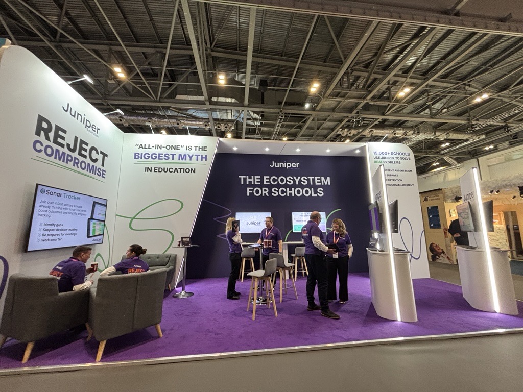 We are all set up and ready to go! 💪

Come and visit the <a href="/SisraAnalytics/">Sisra Analytics @ Juniper Education</a> and <a href="/SisraObserve/">Sisra Observe @ Juniper Education</a> Team on the <a href="/JuniperEd/">Juniper Education</a> stand (SH41) at the <a href="/Bett_show/">Bett Global</a> in London this week 🙂

We're really looking forward to seeing you all, so come along and say hello 👋