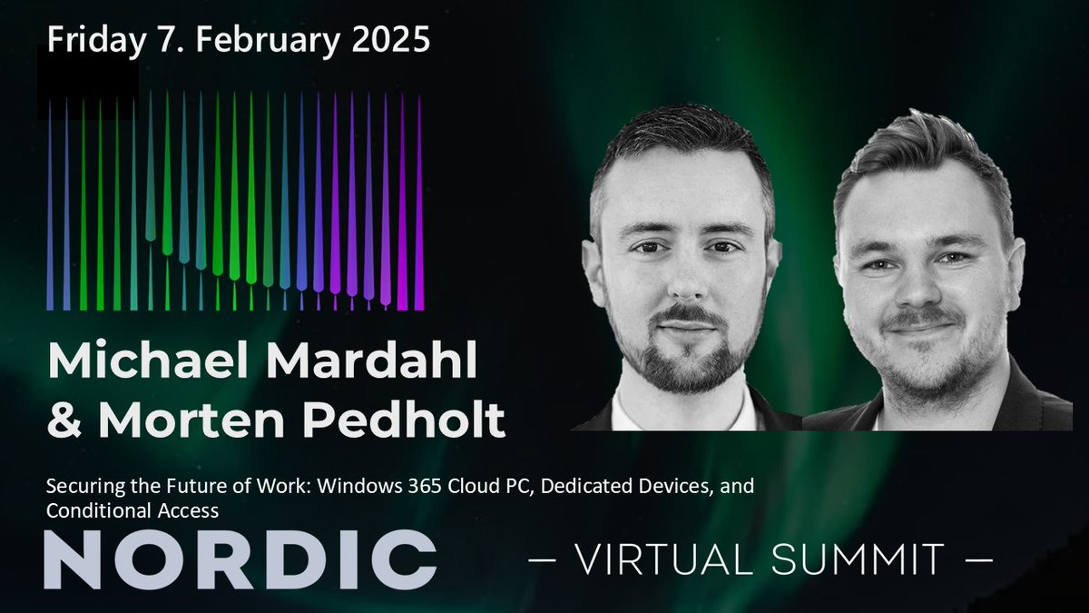 Are you using #Windows365 and #ConditionalAccess? Then you won't want to miss this great session by <a href="/michael_mardahl/">Michael Mardahl | MVP</a>  and <a href="/MortenPedholt/">Morten Pedholt - MVP</a> at the Nordic Virtual Summit! Sign up today for free and reserve your spot for Feb 7th - nordicvirtualsummit.com/register/