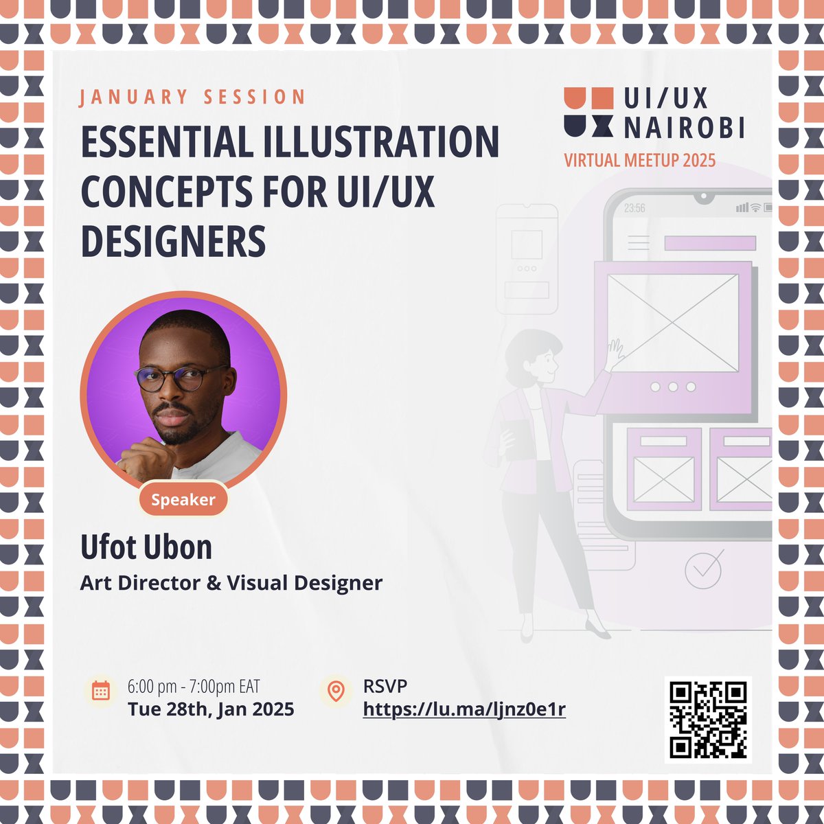 Join us on our upcoming session and learn how illustrations can enhance your user experience and interface design with the talented <a href="/UfotUbon/">Ufot Ubon</a> on Tuesday, January 28th, 2025 | 6:00 PM - 7:00 PM EAT (4 PM WAT)

It’s going to be a  blast 🚀

Rsvp here 👉🏼: lu.ma/ljnz0e1r