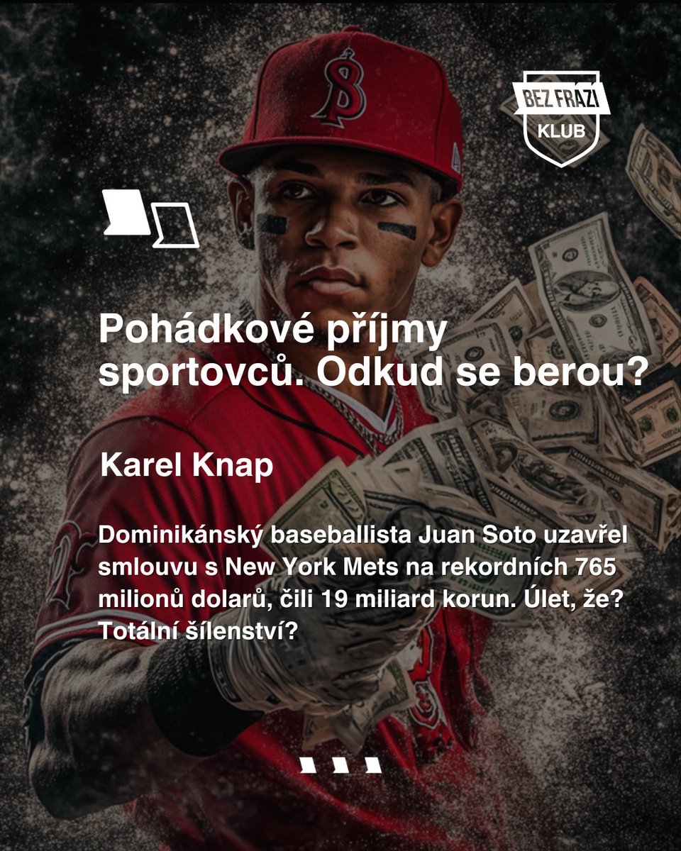 Smlouva za 19 miliard korun. 💰
I to je dnešní sportovní svět. Kdo takové peníze vydělává? A proč?

Jak si stojí mezi konkurencí basketbalistů a baseballistů například hokejisté NHL? 🏀⚾️🎾Nebo tenisté? I David Pastrňák je v tu chvíli chudý příbuzný.

📝 O tom je nový Kontext
