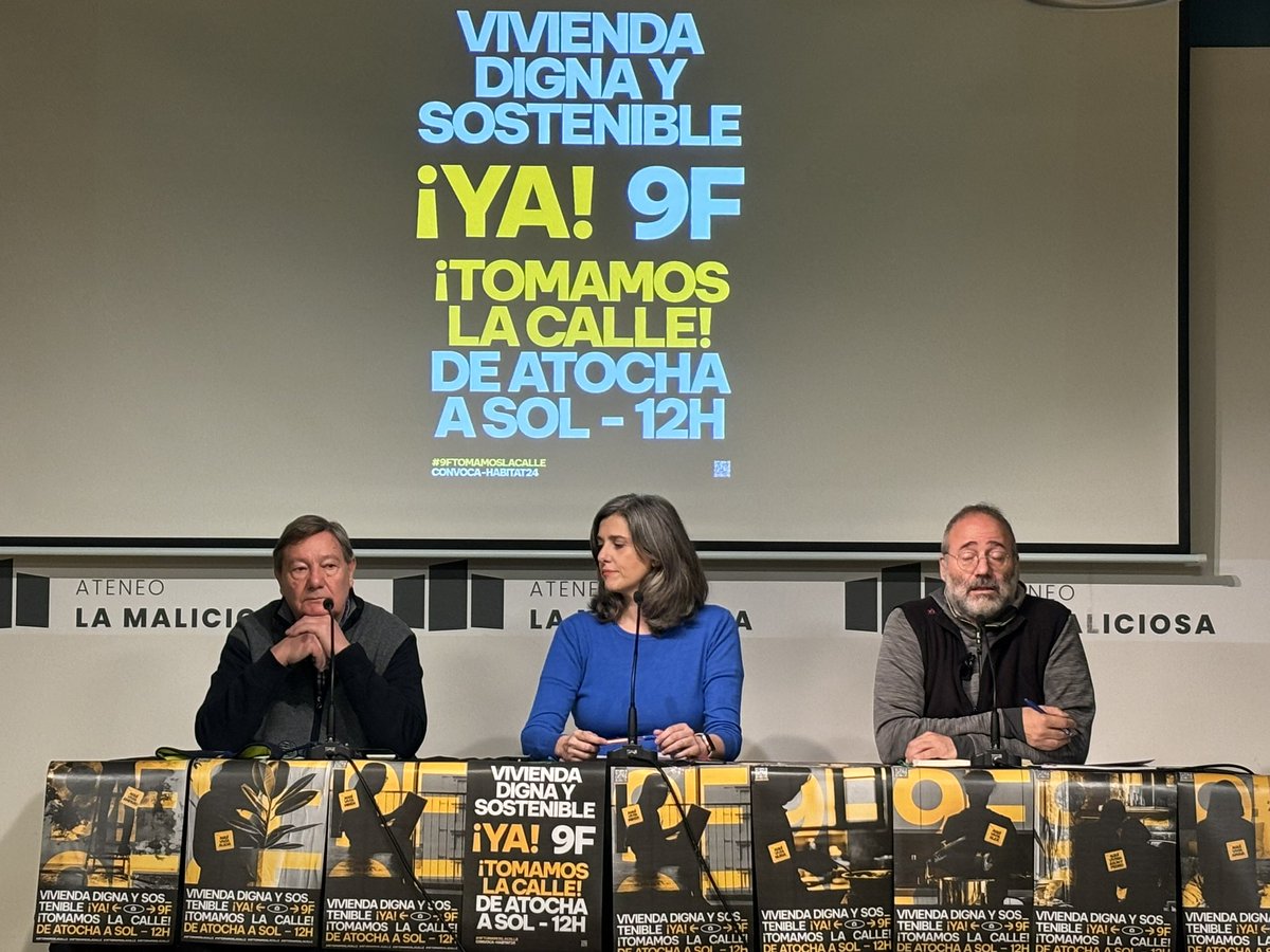 Tomas_Alberdi's tweet photo. Rueda de prensa de #Hábitat24
El #9FTomamosLaCalle
Ante la ausencia de medidas reales y mientras el derecho a la #vivienda no se cumpla, mientras sea un negocio, mientras no se regulen los precios, mientras no sea asequible, mientras no sea sostenible: #lucharemos ✊ https://t.co/uc8yy0jyL7