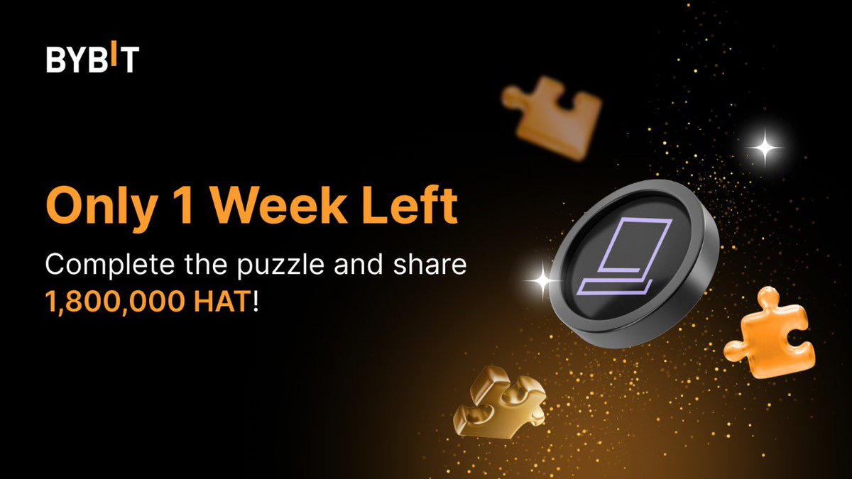 💰 Join the HAT Puzzle Hunt Special Event and Grab up to 1,800,000 $HAT!
👉     bybit.com

#HAT #Puzzle #Event