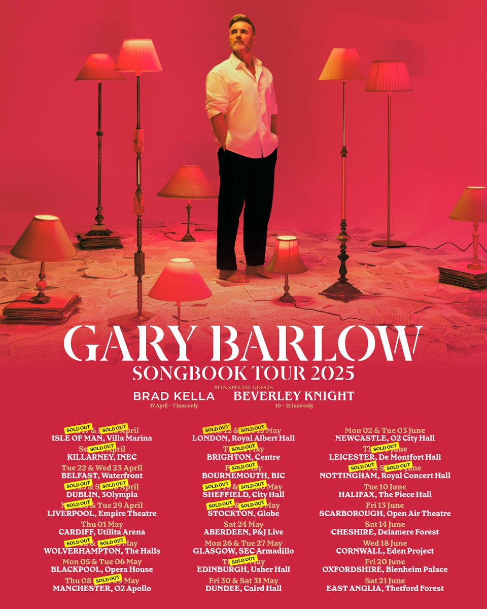 Please welcome to the Songbook Tour... <a href="/Beverleyknight/">Beverley Knight💙</a>! I’m so thrilled to have Beverly, the legendary vocal powerhouse, joining me for the final 6 shows of my UK tour 📷 cannot wait. Get tickets at tix.to/GaryBarlow #songbooktour