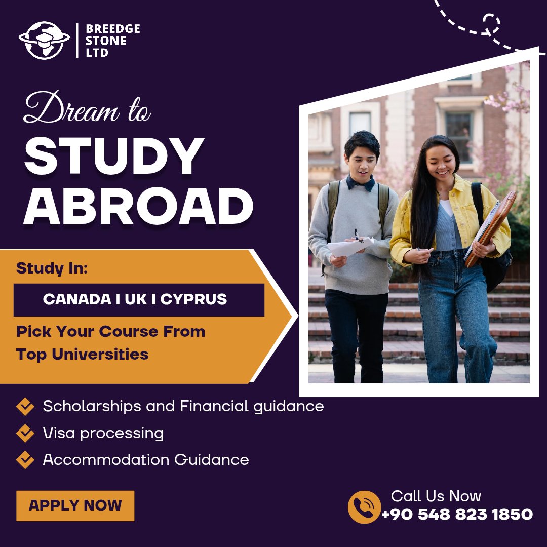 breedgestone's tweet photo. @InsideIlorin_NG We make your study abroad dream a reality with ease.

Follow us for exclusive offers.🤭 https://t.co/A2E2PygS7P