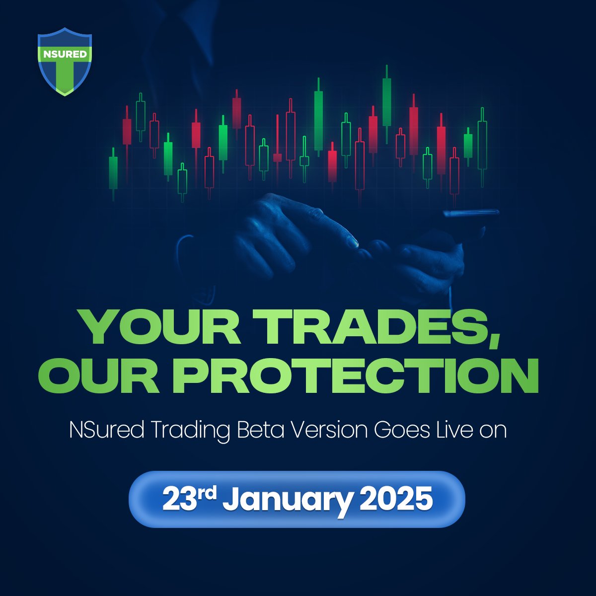 NsuredTrading's tweet photo. 🚀 Your Trades, Our Protection! 🔒
The wait is over—NSured Trading Beta goes LIVE on January 23, 2025! 🎉
Are you ready to trade with confidence?
Let’s go! 🔥
#NSuredTrading #NSured #BLoveDApp #BLD #Crypto #CryptoExchange #TradingInsurance #ToTheFuture #ToTheMoon #ComingSoon https://t.co/A8uxFvVbHj