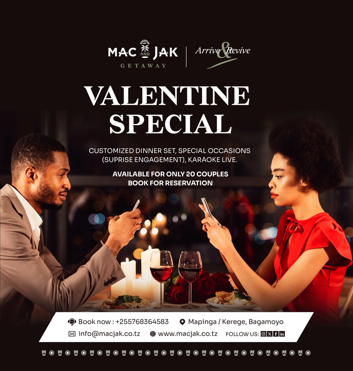 macandjak02's tweet photo. Valentine's Day is around the corner!! Make sure to make it special this year at Mac and Jak Getaway.

We are preparing a Special yet Romantic dinner on the 14th of February. https://t.co/wkBZvnhxl0