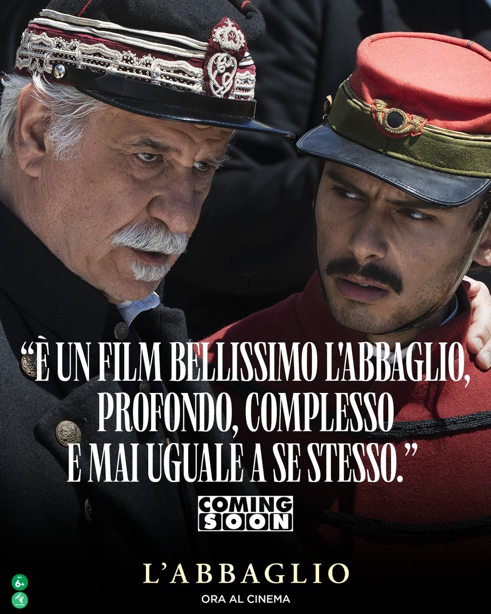 01Distribution's tweet photo. Già acclamato dalla stampa, #Labbaglio è la storia di una rivoluzione che ha pagato il prezzo di troppi compromessi, oggi più attuale che mai.
Il nuovo film di Roberto Andò con Toni Servillo, Salvo Ficarra e Valentino Picone, è ORA AL CINEMA. https://t.co/DRAM48aGHd