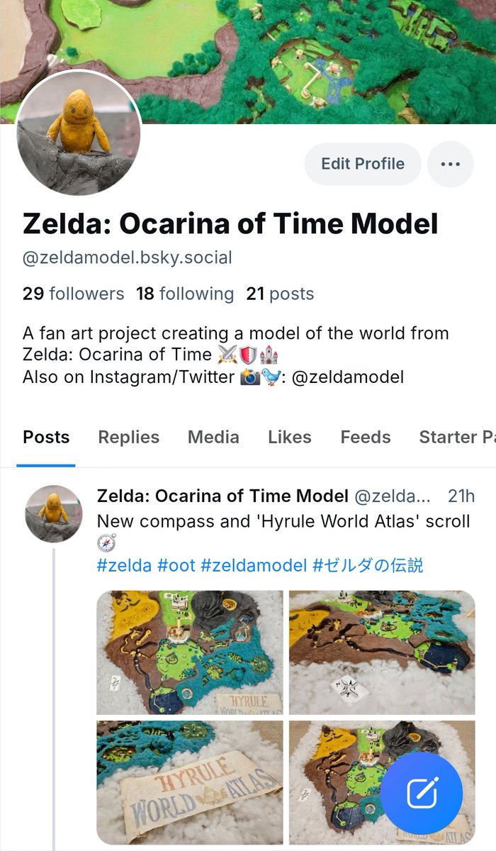 ZeldaModel's tweet image. In case anyone is using it, I&apos;ve now made a profile on Bluesky too 🦋