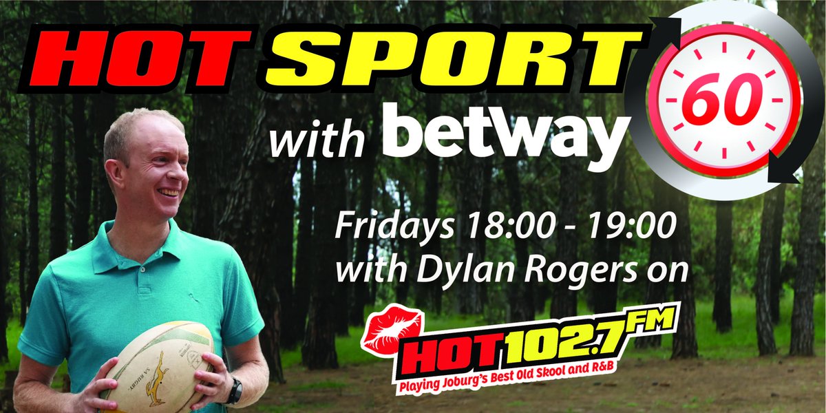 HOT Sport 60 with <a href="/Betway_za/">Betway ZA</a> on <a href="/Hot1027FM/">HOT102.7FM</a>. Fri 6-7pm. Eng Prem with <a href="/IanDarke/">Ian Darke</a>, Nedbank Cup with <a href="/TheeSportsGuy01/">Karabo Selebalo Phasha</a>, <a href="/Brendennel/">Brenden Nel ⚒</a> on URC, Perth SVNS with <a href="/FinnMorton5/">Finn Morton</a>, Betway SA20 with Steven Jack, Aussie Open with <a href="/RobKoenigTennis/">Rob Koenig</a>, and netball with SA coach Jenny van Dyk in Jamaica