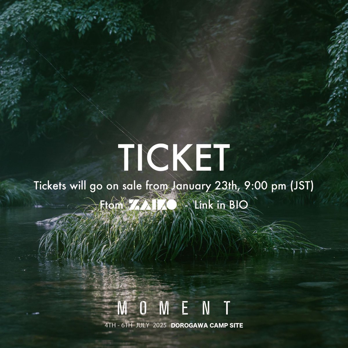 明日21時ZAIKOよりMoment 2025各種チケットの販売を開始いたします!

各phase売り切れ次第、次のphaseへ移行します。
ラインナップ公開は3月下旬を予定しています。チケット購入ページへはプロフィール欄のリンクからアクセス可能です。 

※18歳以下は保護者同伴の場合に限り入場無料となります。
