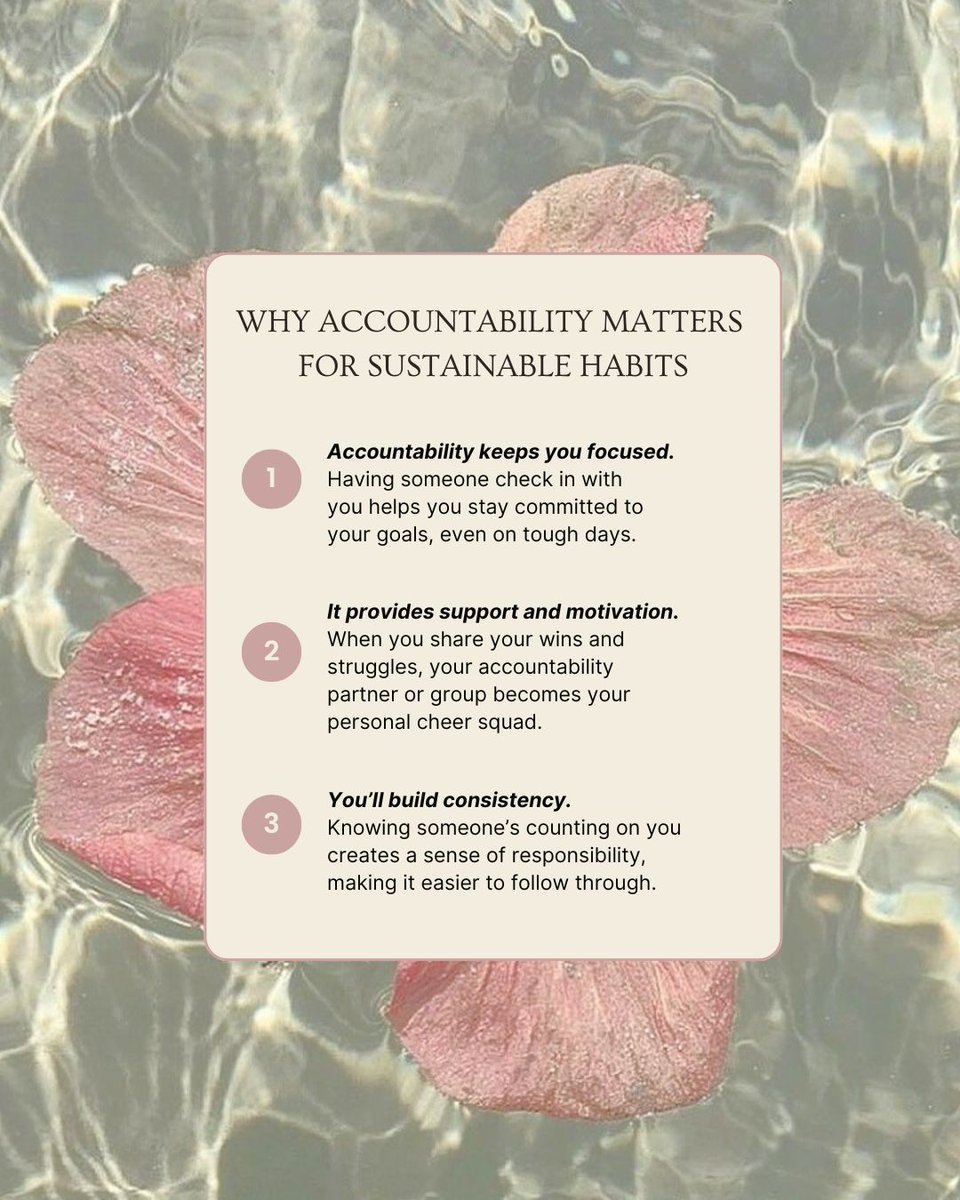RHA_Wellbeing's tweet photo. Accountability is the secret weapon for building sustainable habits! 💪 

Whether it’s finding a partner, joining a group coaching program, or using apps to connect with like-minded people, having someone to share your progress and keep you on track makes all the difference. https://t.co/9bl4Bm7g3T