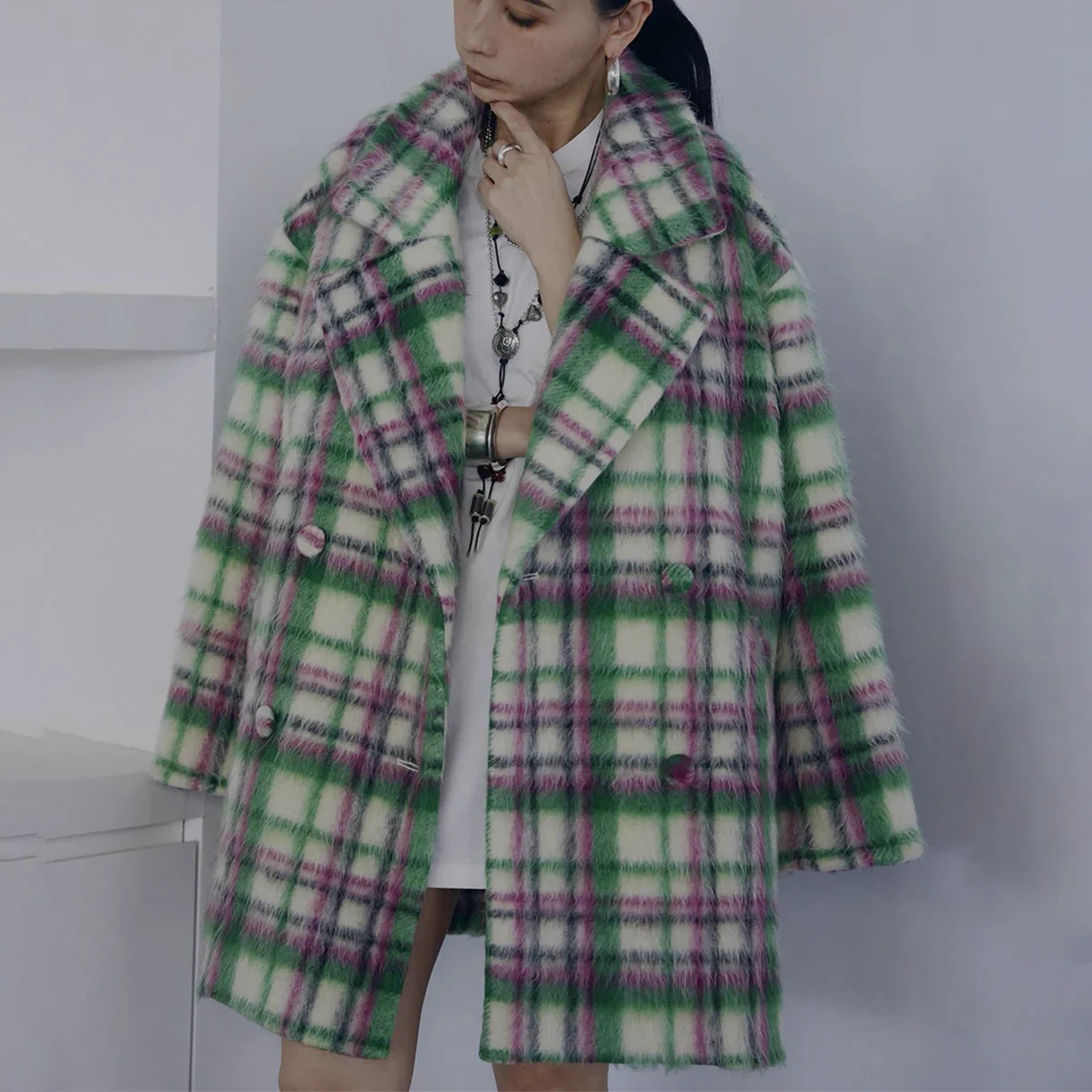 ADORABLE SHAGGY CHECK COAT 佐藤栞里さん着用 M Fashion Express on X: 