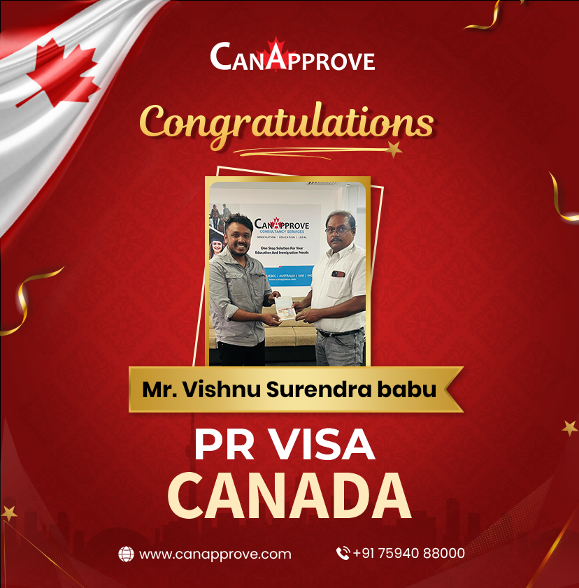 Can_Approve's tweet image. Big Congrats to Mr. Vishnu Surendra Babu on achieving his #CanadaPRVisa through the #ExpressEntry program! 🎉

Your hard work &amp;amp; #CanApprove’s dedicated #support turned this into a success story .

Start your PR journey with CanApprove today! Let’s make it happen together!