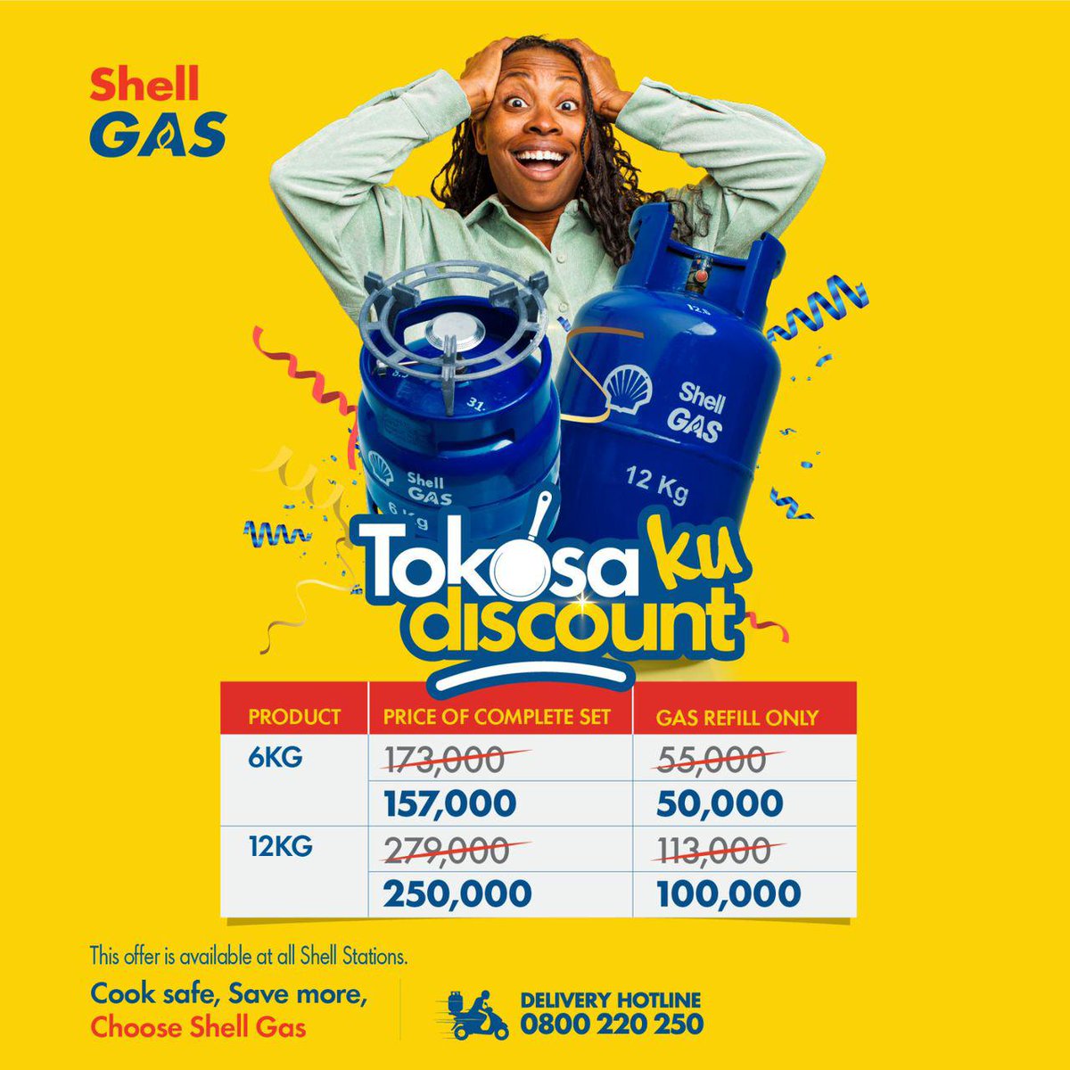 XfmUG's tweet photo. #AD
Enjoy reduced Shell Gas prices across Uganda! Now, you can cook all your favourite meals with peace of mind. No more worries about running low on #ShellGas. Refill now at a station near you https://t.co/oy4xw4SiCN #TokosaKuDiscount #shellgas https://t.co/YsaTcryNkZ