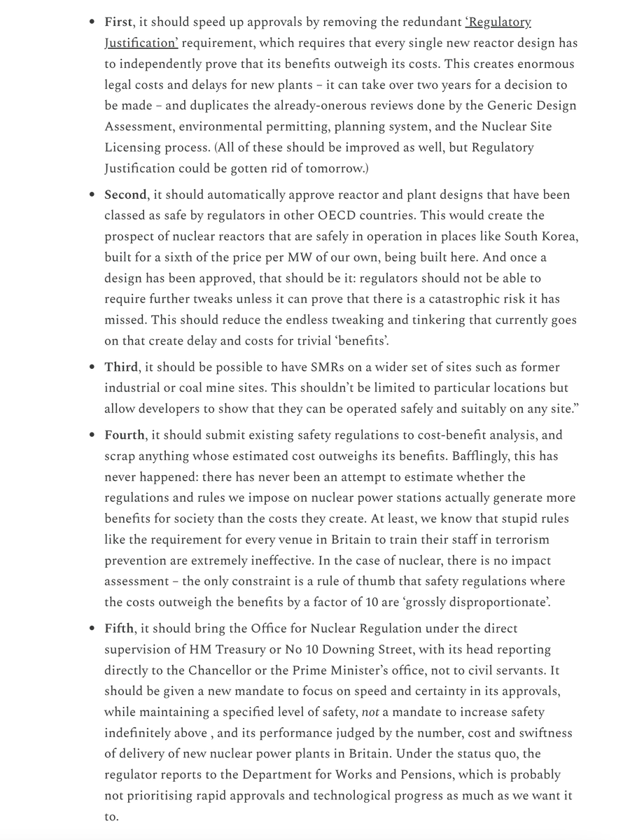 5. Make nuclear faster and cheaper.

Cheap nuclear power is an existential priority for Britain. Nuclear can and should be cheaper than coal. Getting there requires more than the five steps we propose, but they are a start.