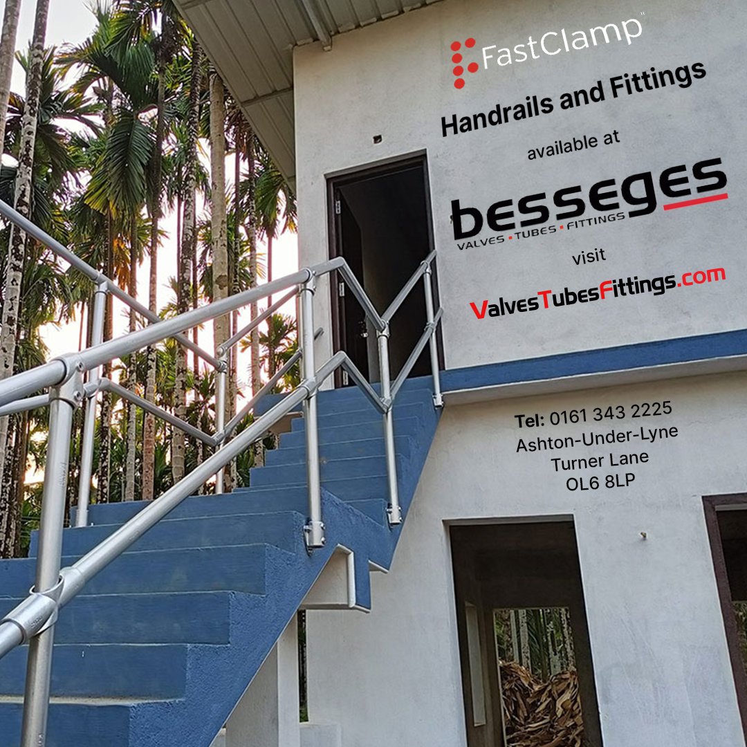 BessegesVTF's tweet photo. Looking for durable and reliable handrail solutions?
Explore our full range of FastClamp handrails and fittings at Besseges VTF.
Perfect for any project, big or small!
Visit 👉https://t.co/VdFJA4Pdrr to see what's available.
🛠️ #FastClamp #Handrails #BessegesVTF https://t.co/oKk2ToADj8