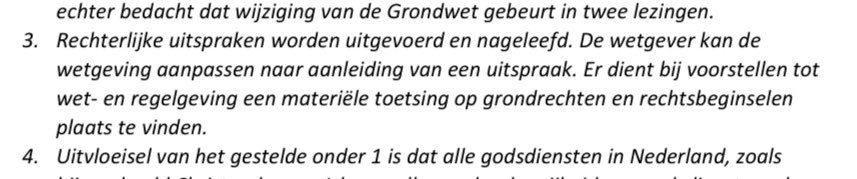 Punt 3 uit de rechtstaatverklaring van PVV, VVD, NSC en BBB…