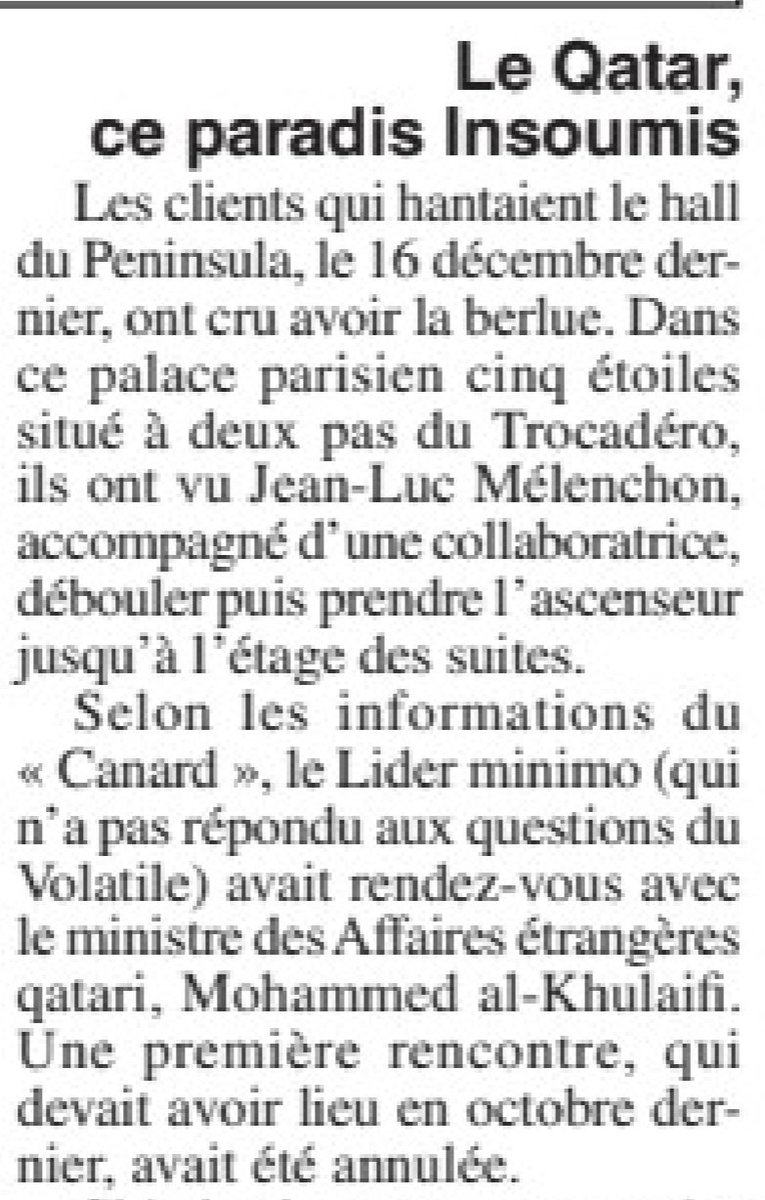 F_Desouche's tweet photo. Jean-Luc Mélenchon reçu par le ministre des affaires étrangères du Qatar dans un palace parisien https://t.co/C4cYQro4Ao