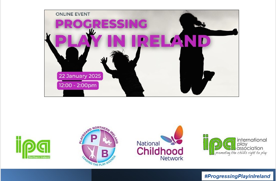 ncn4children's tweet photo. National Childhood Network in partnership with @playboard_ is providing a seminar today highlighting findings from an all island of Ireland survey on Play from the voices of Children and Young People.
#ProgressingPlayinIreland https://t.co/qPiX93NSmJ
