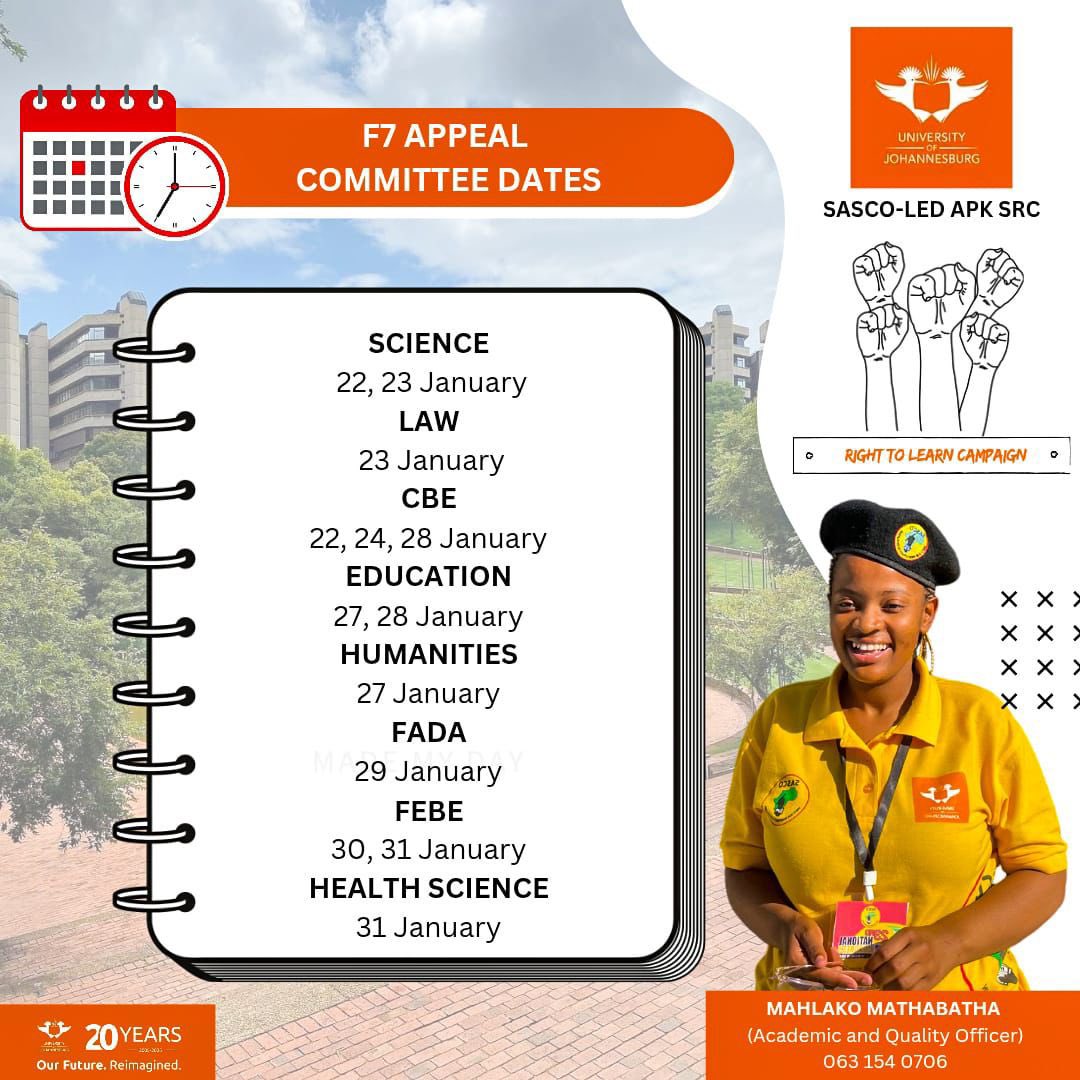 UjApksasco's tweet photo. Please take note of the F7 appeal committee dates 📌! https://t.co/715unLso9c