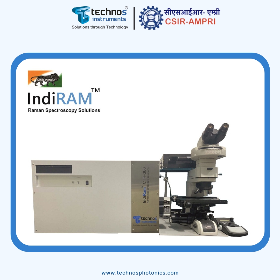 TechnoSInstrume's tweet photo. Thrilled to announce the FIRST 'IndiRAM-CTR - Make in India Confocal Micro Raman Spectrometer,' developed under CSIR-NMITLI by CSIR-AMPRI &amp; TechnoS Instruments, has reached a commercialization milestone with 10 institutions across Academia, R&amp;D, and Industry! 🇮🇳✨ #MakeInIndia https://t.co/sctYyVV9R8