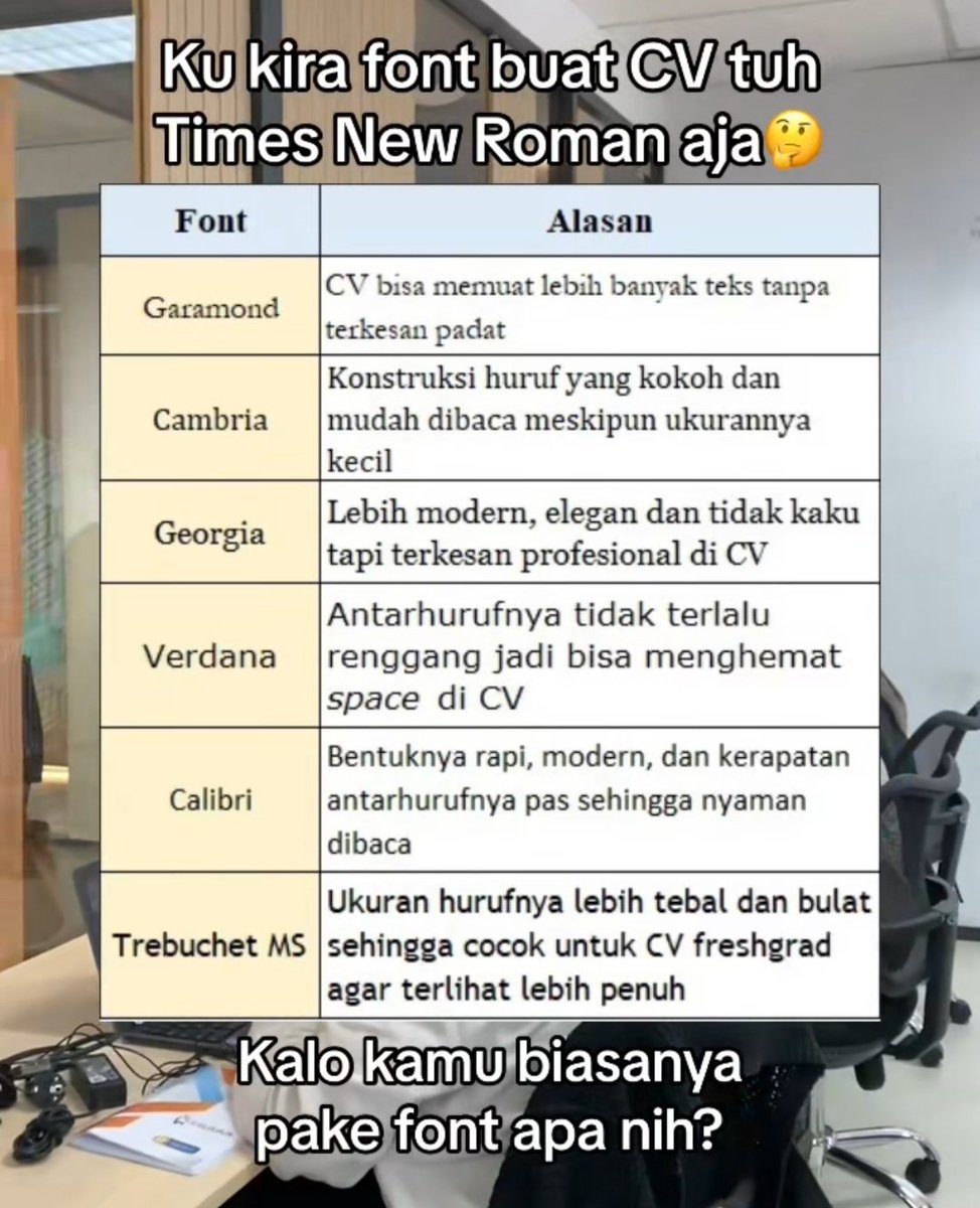 tuanmudaa__'s tweet photo. @worksfess Nder aku awal-awal lulus jg gitu, trus akhirnya aku nyadar sendiri bhwa inituh krg profesional

btw, ini nder referensi font biar cv mu lebih profesional https://t.co/I6mfWd6EWA