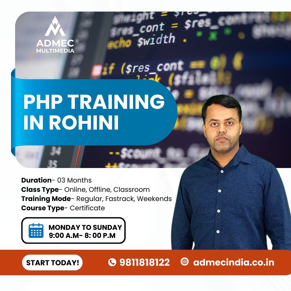 admecinstitute's tweet image. Join ADMEC for the best PHP Training in Rohini. This PHP training will enable you to create dynamic websites. 
Check out our course: shorturl.at/xM26Y
#phpclasses #phptraininginrohini #phpcourses #programmingcourses #phpcoursedelhi