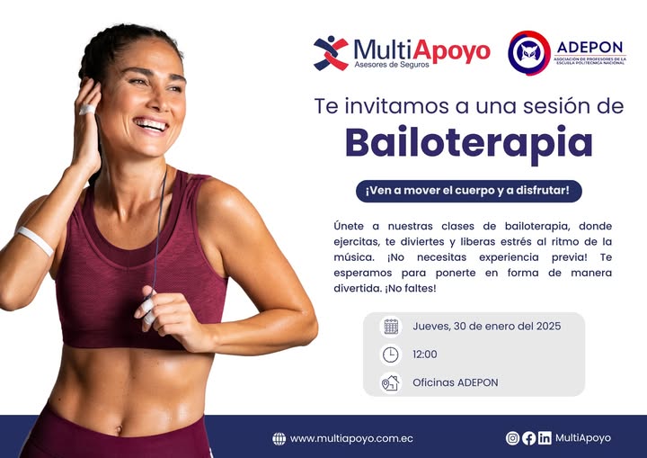¡Los invitamos cordialmente a unirse a nuestra nueva clase de bailoterapia! Es una excelente oportunidad para ejercitarte, divertirte y liberar el estrés al ritmo de la música. ¡No faltes!
#adeponsomostodos #servicioytransparencia
