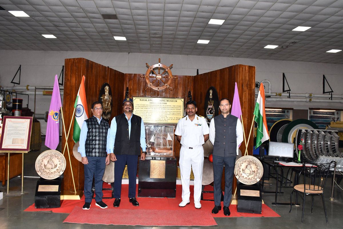 IN_DCP's tweet photo. #TeamDCP also conducted an interactive session with the #NavalCivilians of @IN_INSShivaji, highlighting various initiatives introduced to improve their working environment. The session provided an opportunity to address workforce concerns and collaboratively explore actionable solutions.
As part of the engagement, the team visited the Naval Engineering Museum and Jubilee Pavillion, where Shri Elvis Mathew, Chargeman, conducted an outstanding briefing on the evolution of marine equipment and the Navy’s rich engineering heritage.
The visit by #TeamDCP reinforced the commitment of #NavalHeadquarters to recognize, address, and enhance the contributions of Naval Civilians.
@indiannavy
@IndiannavyMedia
@IN_WNC
@IN_HQSNC