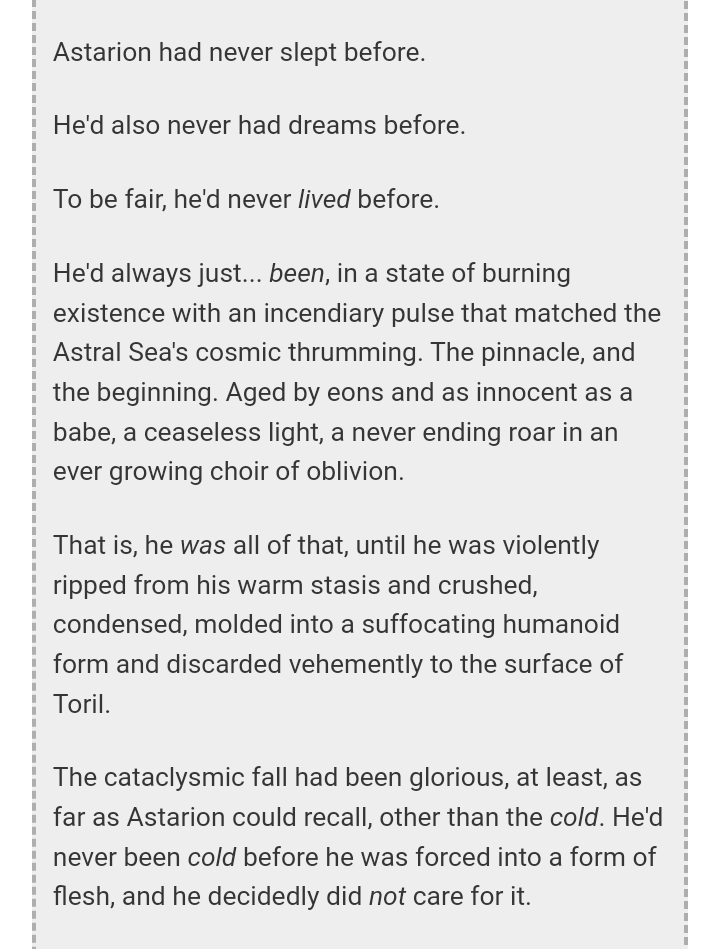 WanabeWriter7's tweet photo. It's just past midnight which means it's #wipwednesday , so take a snippet from the next chapter of my #halstarion fic, which should be up after I actually sleep lol https://t.co/iOU1DFH4Ol