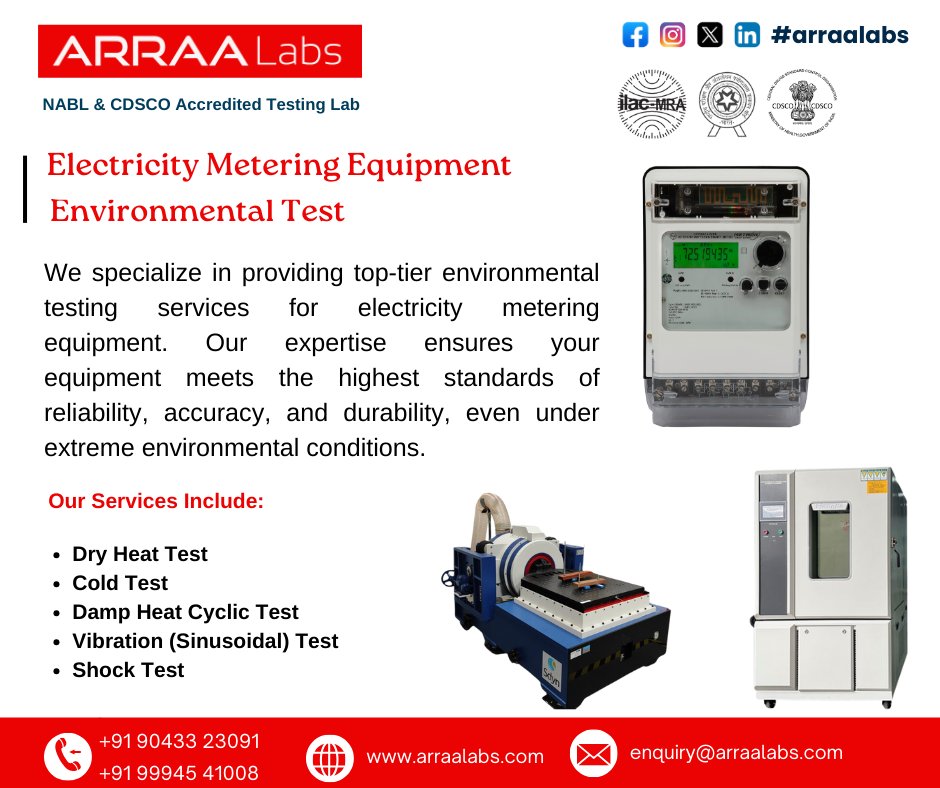 ArraaLabs's tweet photo. Electricity Metering Equipment Environmental Testing | ARRAA Labs

🔗 https://t.co/nwKpQceZIT
📤 enquiry@arraalabs.com
📲 +91 99945 41008 | +91 90433 23091

#ARRAALabs #chennai #Environmental #environmentaltesting #environmentaltestchamber #environmentaltestinglab https://t.co/c34j44oryF