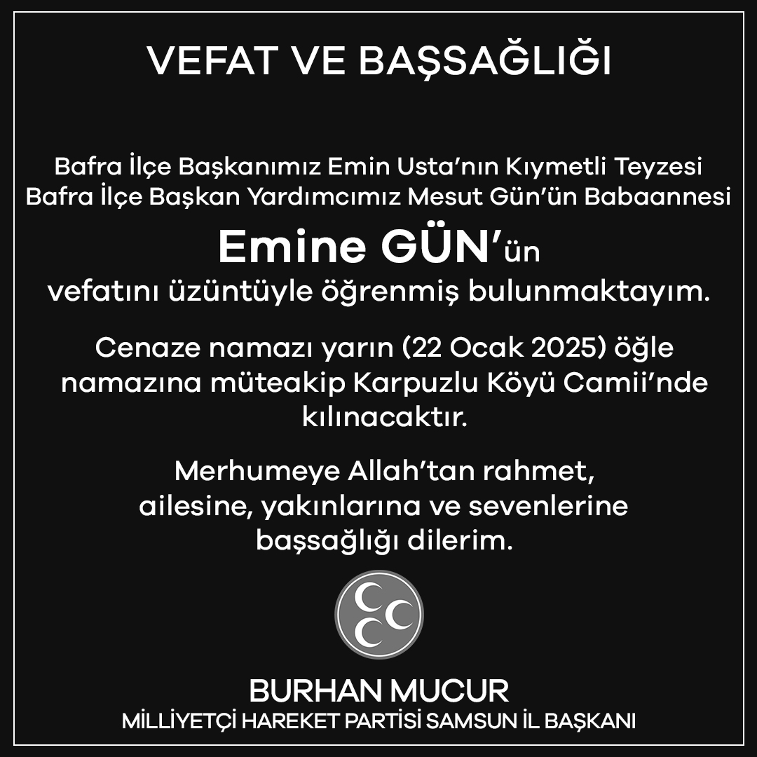 MHP TERME İLÇE BAŞKANLIĞI (@mhpm3475) on Twitter photo 