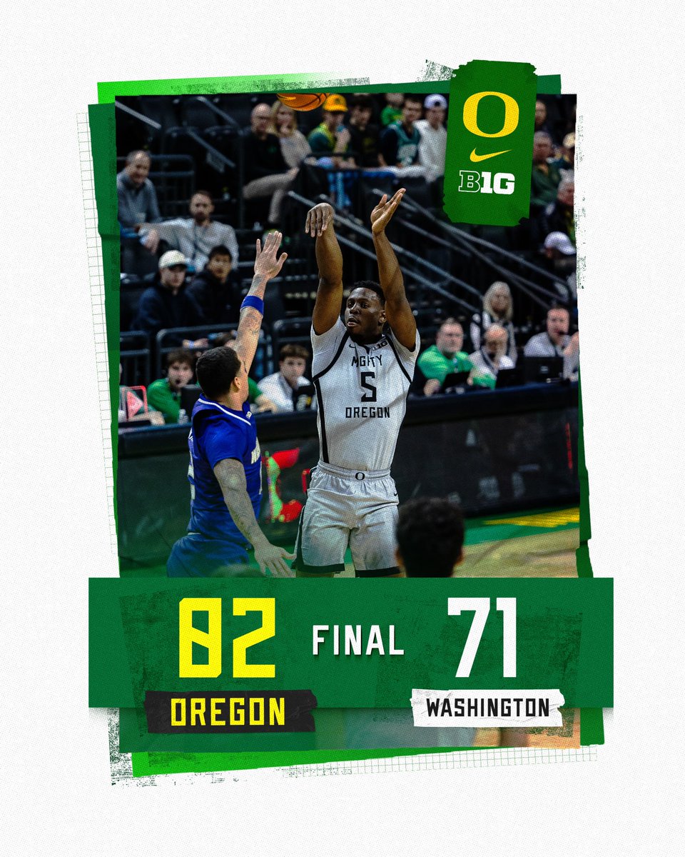 OregonMBB's tweet photo. Ducks Win!!

Oregon outscores Washington 48-39 in the second half for the victory. #GoDucks https://t.co/TBfAFqbvvn